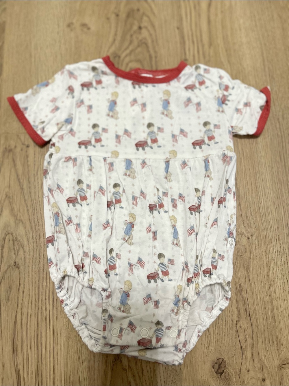 Lullaby Collection Red-Trimmed American Print One-Piece (newborn)